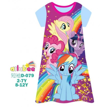 D079-AILUBEE PONY SHORT SLEEVE DRESS
