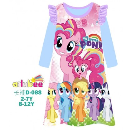 D088L-AILUBEE PONY LONG SLEEVE DRESS