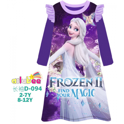 D094-AILUBEE FROZEN LONG SLEEVE DRESS