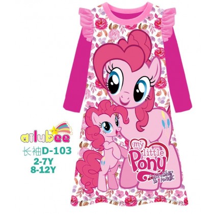 D103-AILUBEE PONY LONG SLEEVE DRESS