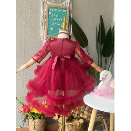 PRINCESS BABY GOWN 680- (W HEADBAND) 88031
