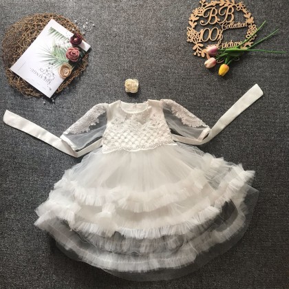 PRINCESS BABY GOWN 680- (W HEADBAND) 88031