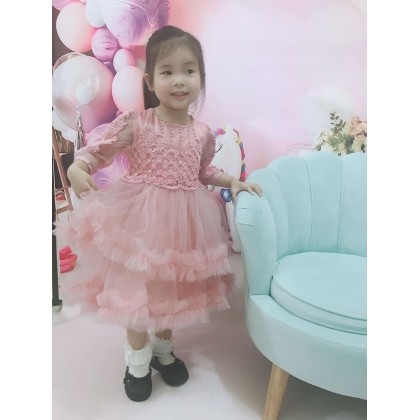 PRINCESS BABY GOWN 680- (W HEADBAND) 88031