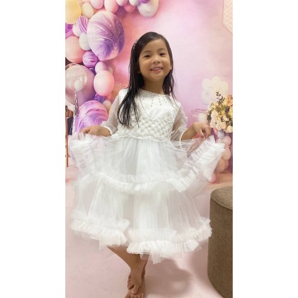 PRINCESS BABY GOWN 680- (W HEADBAND) 88031