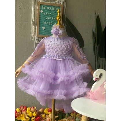PRINCESS BABY GOWN 680- (W HEADBAND) 88031