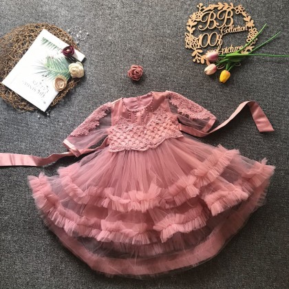 PRINCESS BABY GOWN 680- (W HEADBAND) 88031