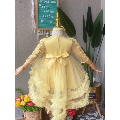 PRINCESS BABY GOWN 680- (W HEADBAND) 88031