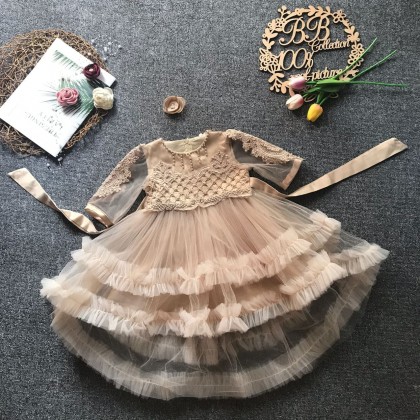 PRINCESS BABY GOWN 680- (W HEADBAND) 88031