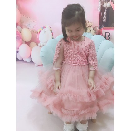PRINCESS BABY GOWN 680- (W HEADBAND) 88031