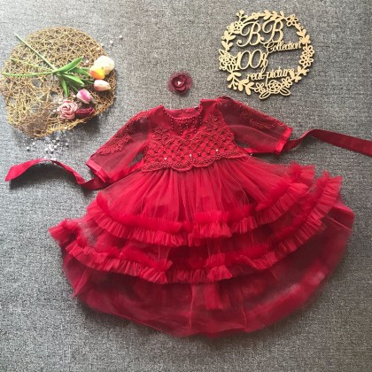 PRINCESS BABY GOWN 680- (W HEADBAND) 88031