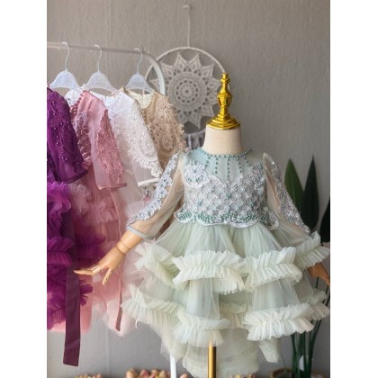 PRINCESS BABY GOWN 680- (W HEADBAND) 88031
