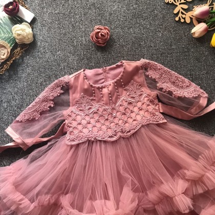 PRINCESS BABY GOWN 680- (W HEADBAND) 88031
