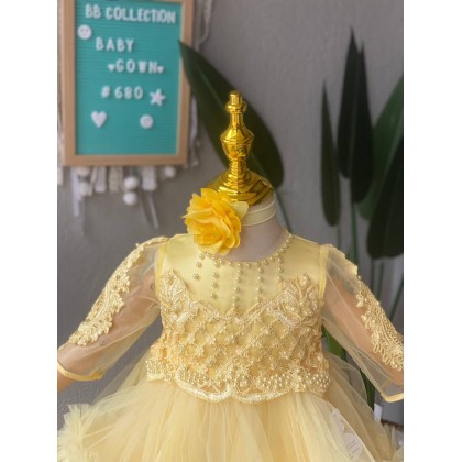 PRINCESS BABY GOWN 680- (W HEADBAND) 88031