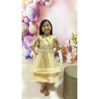 PRINCESS BABY GOWN 680- (W HEADBAND) 88031