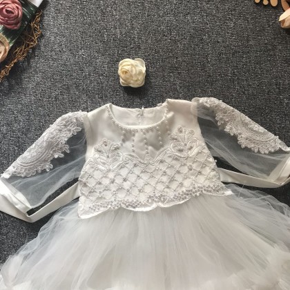 PRINCESS BABY GOWN 680- (W HEADBAND) 88031