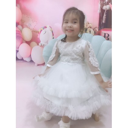 PRINCESS BABY GOWN 680- (W HEADBAND) 88031