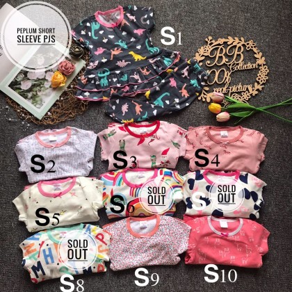GYMKIDS PEPLUM PJS SHORT SLEEVE [S1-S10]-VN
