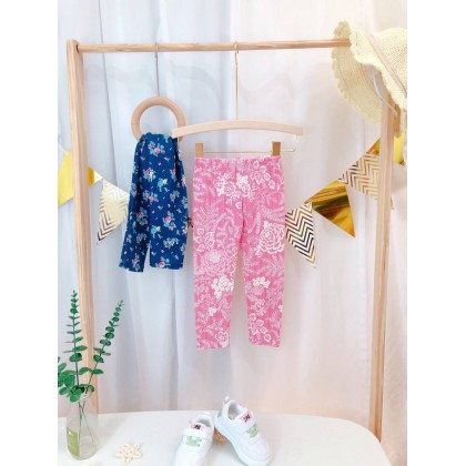 FLOWER LEGGING 100% COTTON SZ 2-8Y VN
