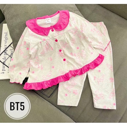 GYMKIDS BUTTON PJS LS SZ 3-8Y - VN BT1-BT8