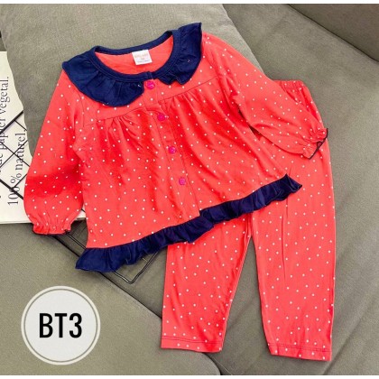 GYMKIDS BUTTON PJS LS SZ 3-8Y - VN BT1-BT8