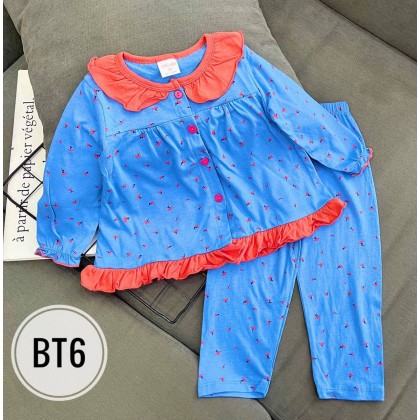 GYMKIDS BUTTON PJS LS SZ 3-8Y - VN BT1-BT8