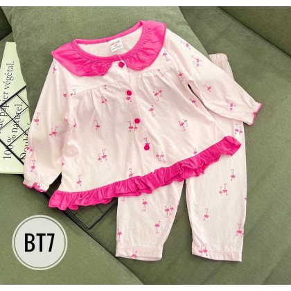 GYMKIDS BUTTON PJS LS SZ 3-8Y - VN BT1-BT8