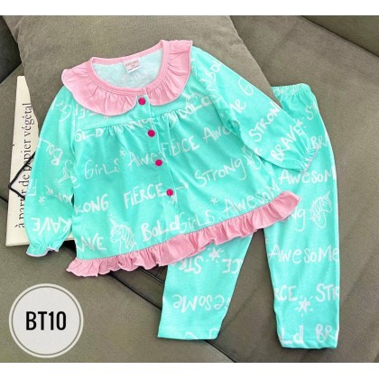 GYMKIDS BUTTON PJS LS SZ 3-8Y - VN BT9-BT13