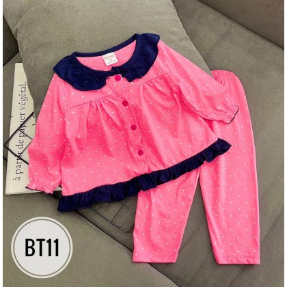 GYMKIDS BUTTON PJS LS SZ 3-8Y - VN BT9-BT13