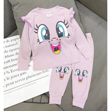 GYMKIDS LS PJS WITH RUFFLES - VN SZ 3-8Y B1-B8
