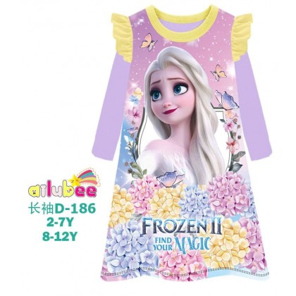 D186-AILUBEE FROZEN LONG SLEEVE DRESS