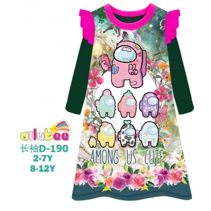 D190-AILUBEE AMONG US LONG SLEEVE DRESS