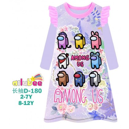 D180-AILUBEE AMONG US LONG SLEEVE DRESS D180-AILUBEE AMONG US LONG SLEEVE DRESS