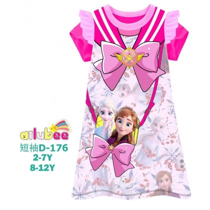 D176S-AILUBEE FROZEN SHORT SLEEVE DRESS