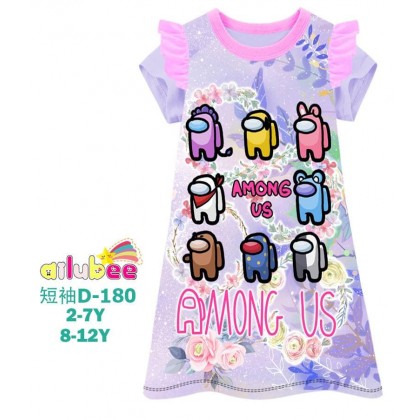 D180S-AILUBEE AMONG US SHORT SLEEVE DRESS