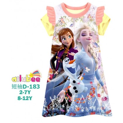 D183S-AILUBEE FROZEN SHORT SLEEVE DRESS D183S-AILUBEE FROZEN SHORT SLEEVE DRESS