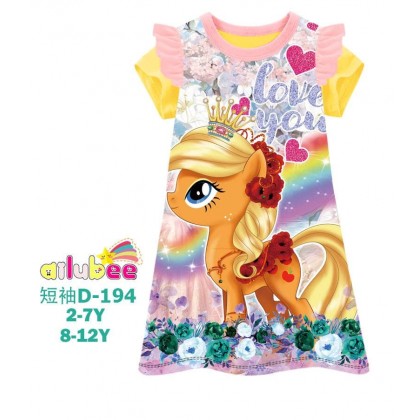 D194S-AILUBEE PONY SHORT SLEEVE DRESS
