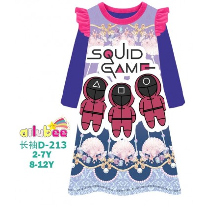D213L-AILUBEE SQUID GAME LONG SLEEVE DRESS