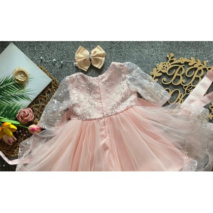 [6M-5Y]PRINCESS BABY GOWN 803-WITH HEADBAND [67289]