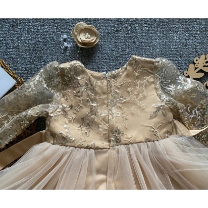 [6M-5Y]PRINCESS BABY GOWN 803-WITH HEADBAND [67289]