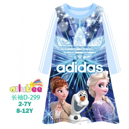D299L-AILUBEE FROZEN LONG SLEEVE DRESS