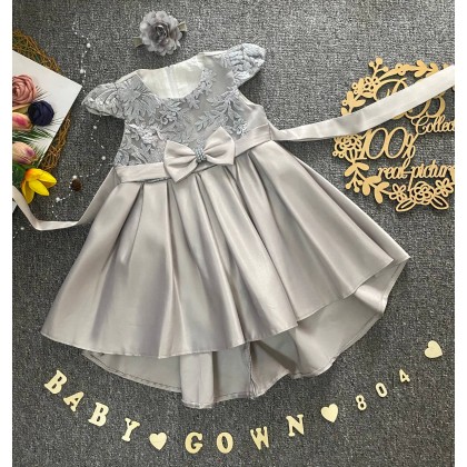 PRINCESS BABY GOWN 804-WITH HEADBAND - [66392-2] 