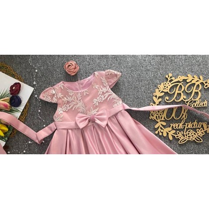 PRINCESS BABY GOWN 804-WITH HEADBAND - [66392-2] 