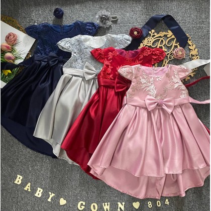 PRINCESS BABY GOWN 804-WITH HEADBAND - [66392-2] 