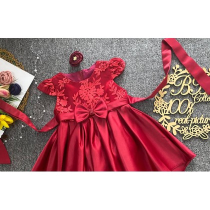 PRINCESS BABY GOWN 804-WITH HEADBAND - [66392-2] 