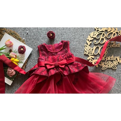 PRINCESS BABY GOWN 805-WITH HEADBAND + SOCKS - [67080] 