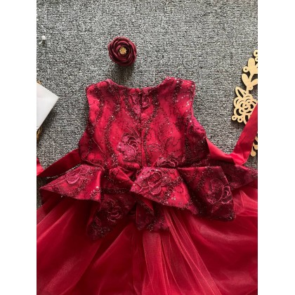 PRINCESS BABY GOWN 805-WITH HEADBAND + SOCKS - [67080] 