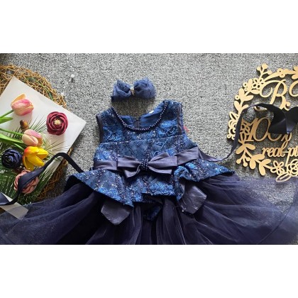 PRINCESS BABY GOWN 805-WITH HEADBAND + SOCKS - [67080] 