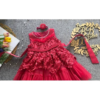 PRINCESS BABY GOWN 807-WITH HEADBAND- [88053] 