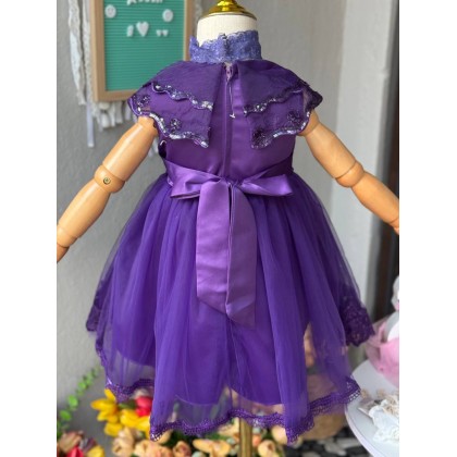 [0-2Y]PRINCESS BABY GOWN 856- WITH HEADBAND + SOCKS[67444]