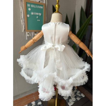 [1-7Y]PRINCESS BABY GOWN 857- WITH HEADBAND #67538